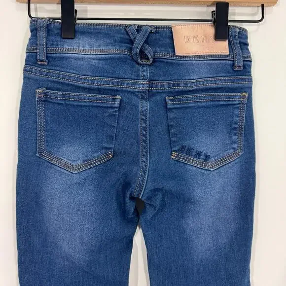 DKNY Girl’s Size 8 Blue Denim Stretch Skinny Leg Pull On Pants Jeggings - Picture 7 of 11